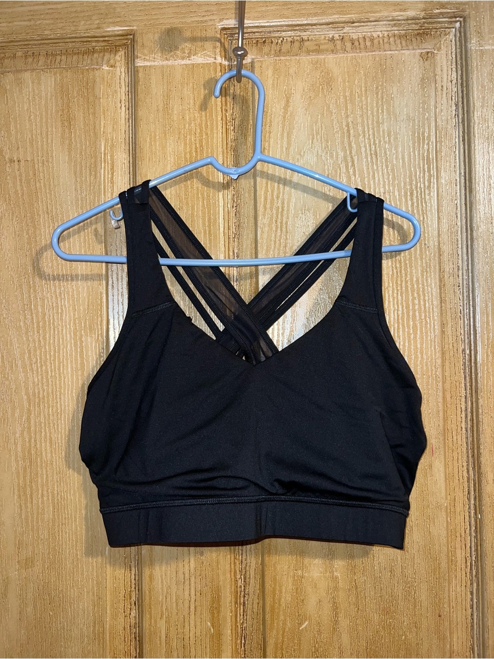 Women's Black Strappy Sports Bra - Comfortable Support 3X